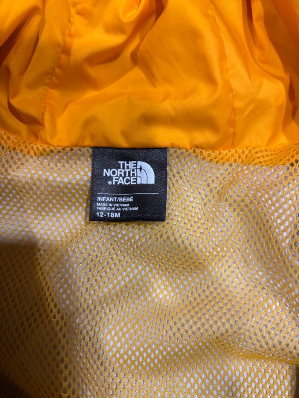 The North Face Infant Yellow Hooded Jacket - Picture 2 of 7